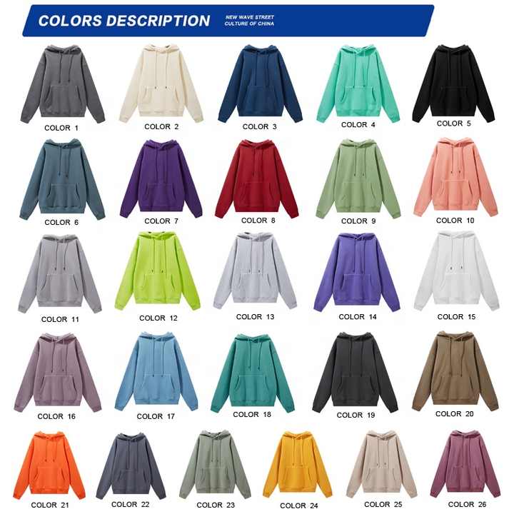 Wholesale 100% Cotton Sweatshirt Custom Printed Mens Fashion Oversized Pullover Hoodies 