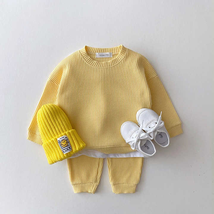 Waffle Cotton Baby Clothing Sets Kids 