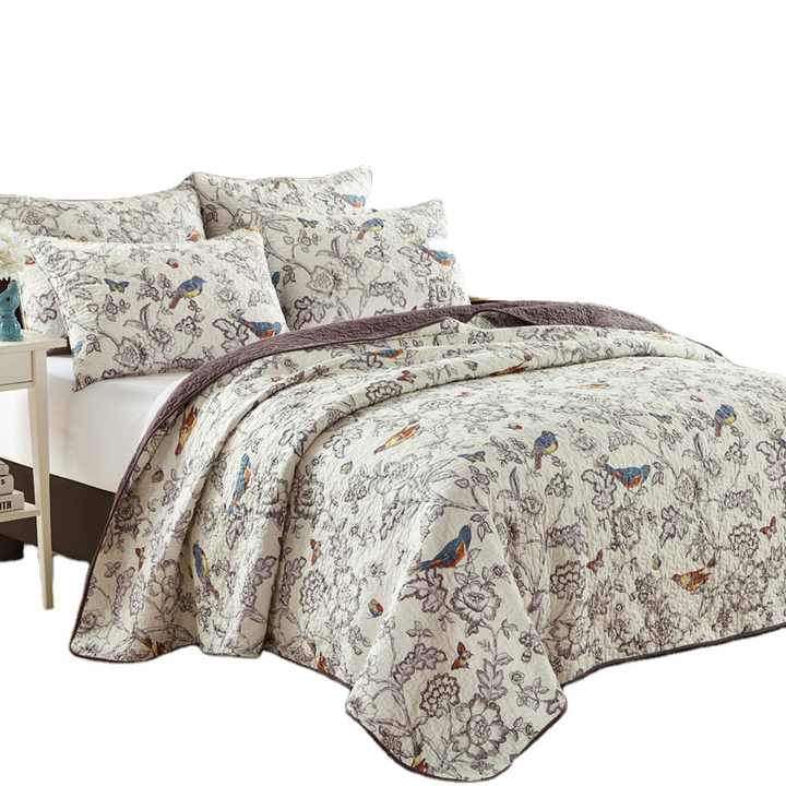 Beihua Niao Pure Washed Cotton Quilted Double Bed 