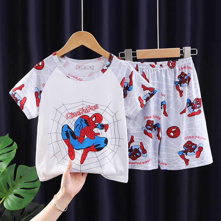 طقم بيجامة للأطفال والفتيات الصغار طقم بيجامة قصيرة صيفية رائعة تناسب النوم ملابس نوم Toddler Girls Pajama Set Summer Short Sleeve Sleepwear Pjs 2 Piece Set 1-7 Years 2 طقم 1-7 سنوات