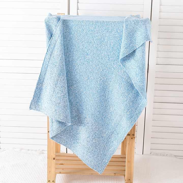 Pure Color Soft Cotton Knitted Blanket 