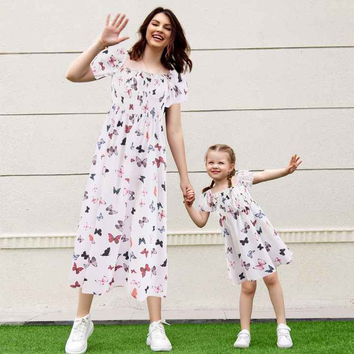 فستان طويل للعائلة متناسق - الأم والبنت