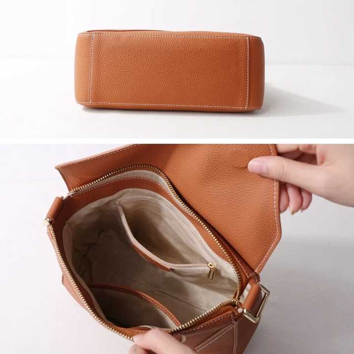 Luxury women's handbag made of genuine leather 