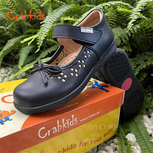 Crabkids New Children Princess Kids Toddler Real School Girl Dress Girls Leather Shoes 