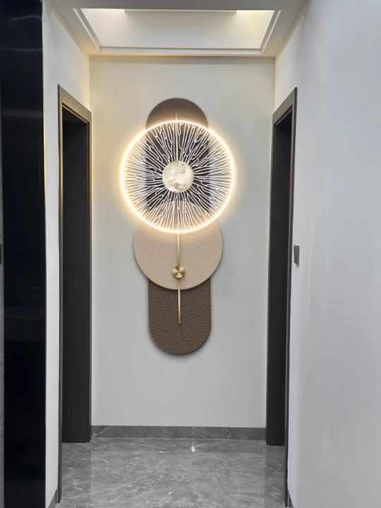 3D Metal LED Light Panel, Luxury Gold Still Life Mural, 