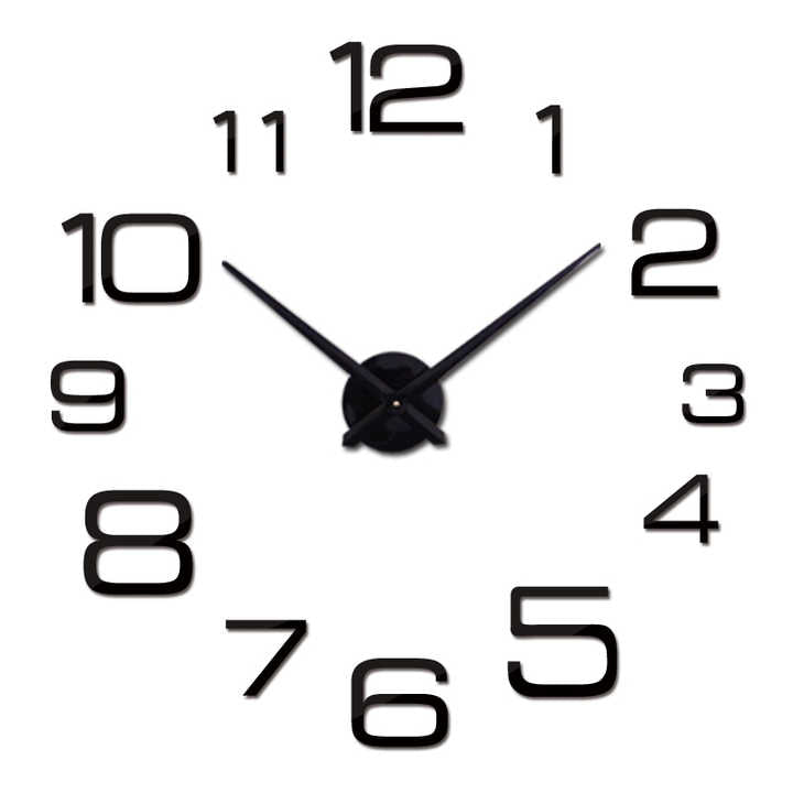 Large Frameless Wall Clock with Round Design 