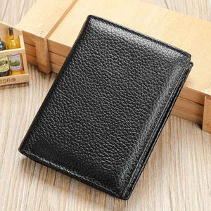 Genuine Leather Factory Bificold Business Men's Multicard Wallet 