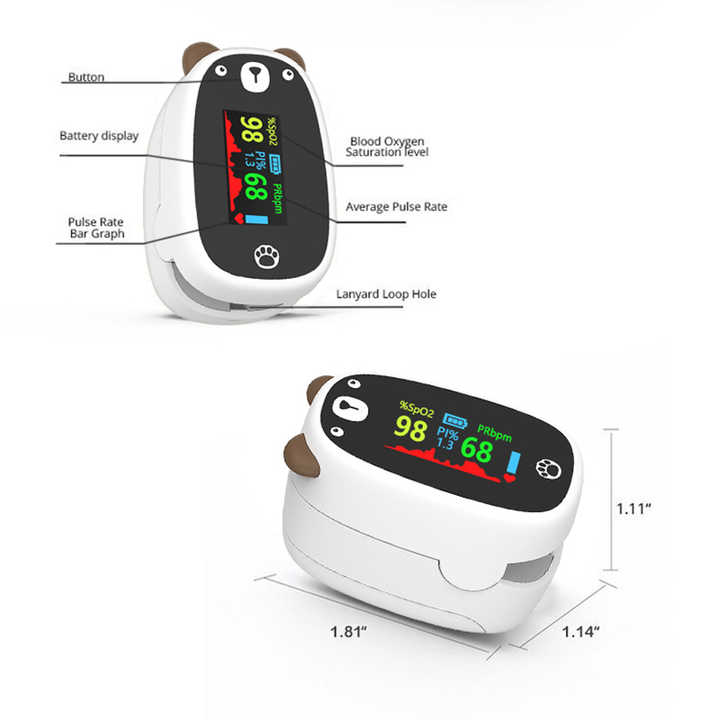 Small Baby Spo2 Portable Infant Handheld Digital Fingertip Heart Rate Monitor Blood Clip Pulse Oximeter 