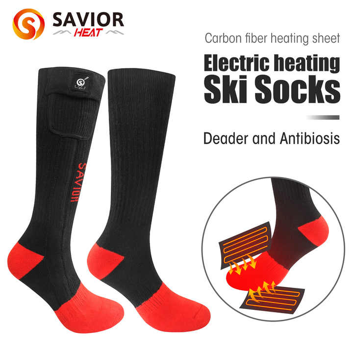 Battery Anti-Slip Cotton Polyester Men's and Women's Winter Warm Sports Socks with Temperature Control 