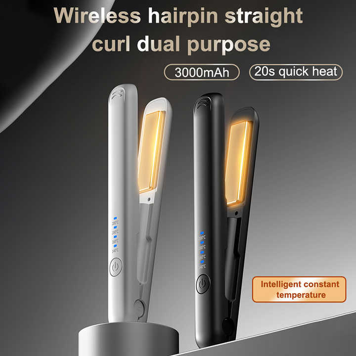 مكواة فرد وتجعيد الشعر - Cordless Hair Straightener and Curler