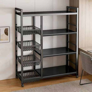 Multifunctional Kitchen Vegetable Storage Racks Movable Rolling Trolley Microwave Oven Fruit Cart 