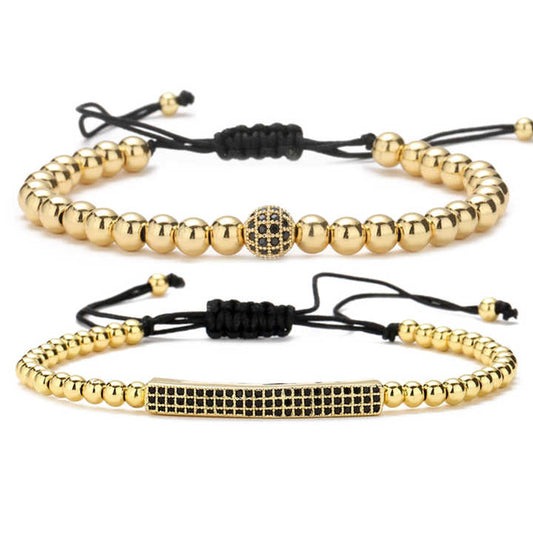 2023 Copper Beaded Bracelet for Women and Men, Set. 