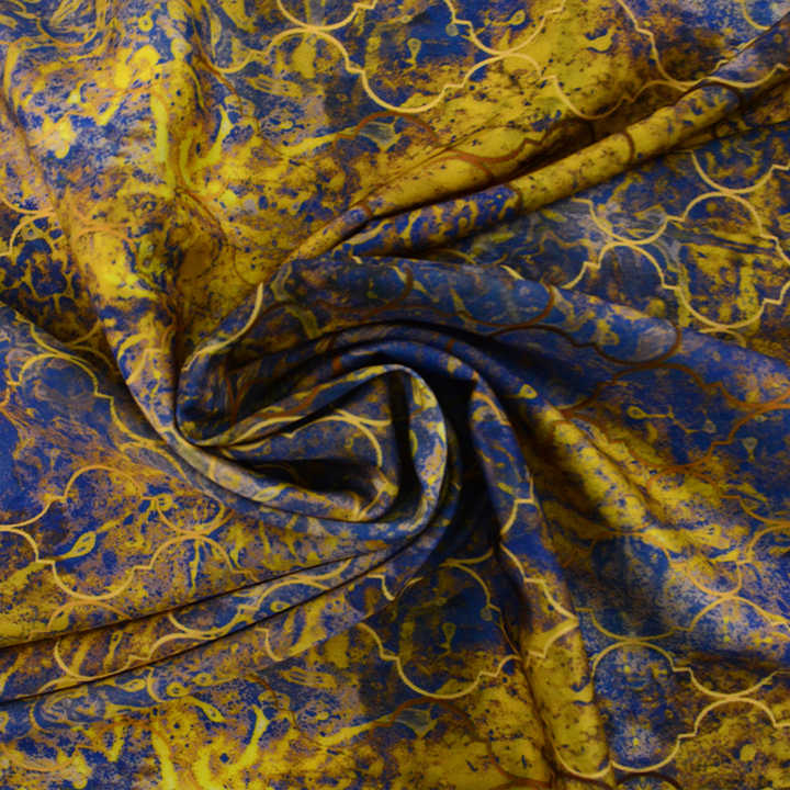 Printed Custom Digital Floral Designs Silk-Satin Fabric 
