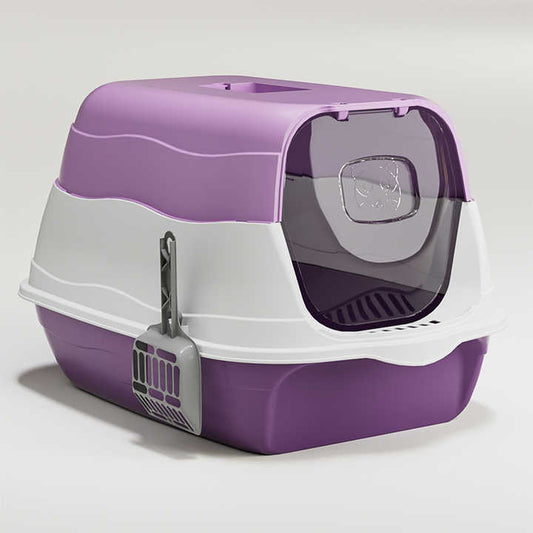 Fully Enclosed Plastic Toilet for Large Pets with Splash-Proof Pet Accessories - Pet Accessories 