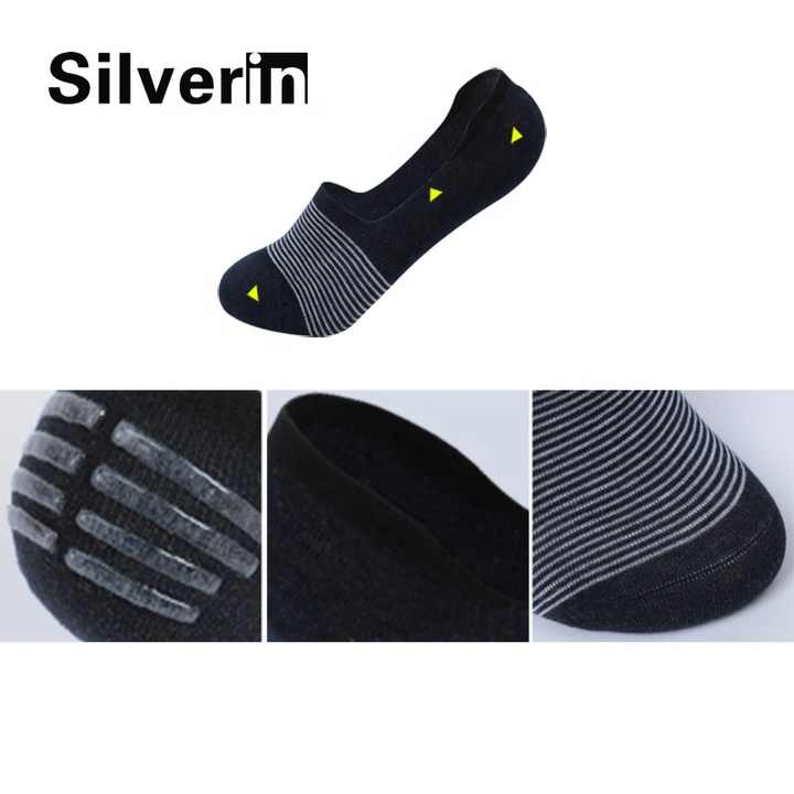 الصيف زلة النمل سيليكون الفضة المضادة للبكتيريا النساء الجوارب غير مرئية Summer Slip Ant Silicone Silver Antibacterial Women Invisible Socks