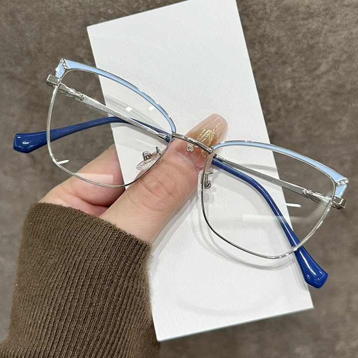 Female Big Frame Square Optical Eyeglasses - Fashionable Anti Blue Light Glasses for Women 