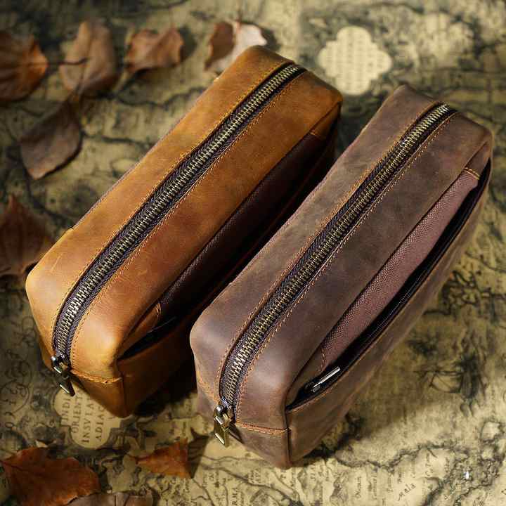 Large leather pencil case 