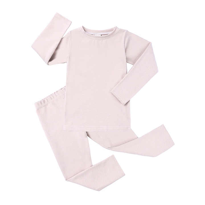 Custom Children's Set Solid Candy Color Kids Pajamas Cotton Sleepwear for Boys and Girls Spring 