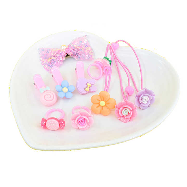 Children Cute Cartoon Rubber Band Floral-Accessory Set 