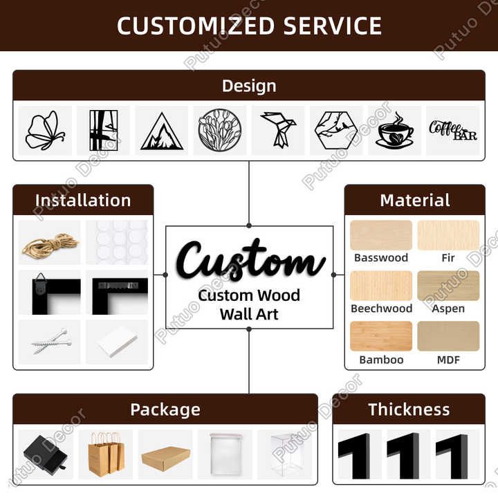 لافتة خشبية ديكور مخصصة مقطوعة