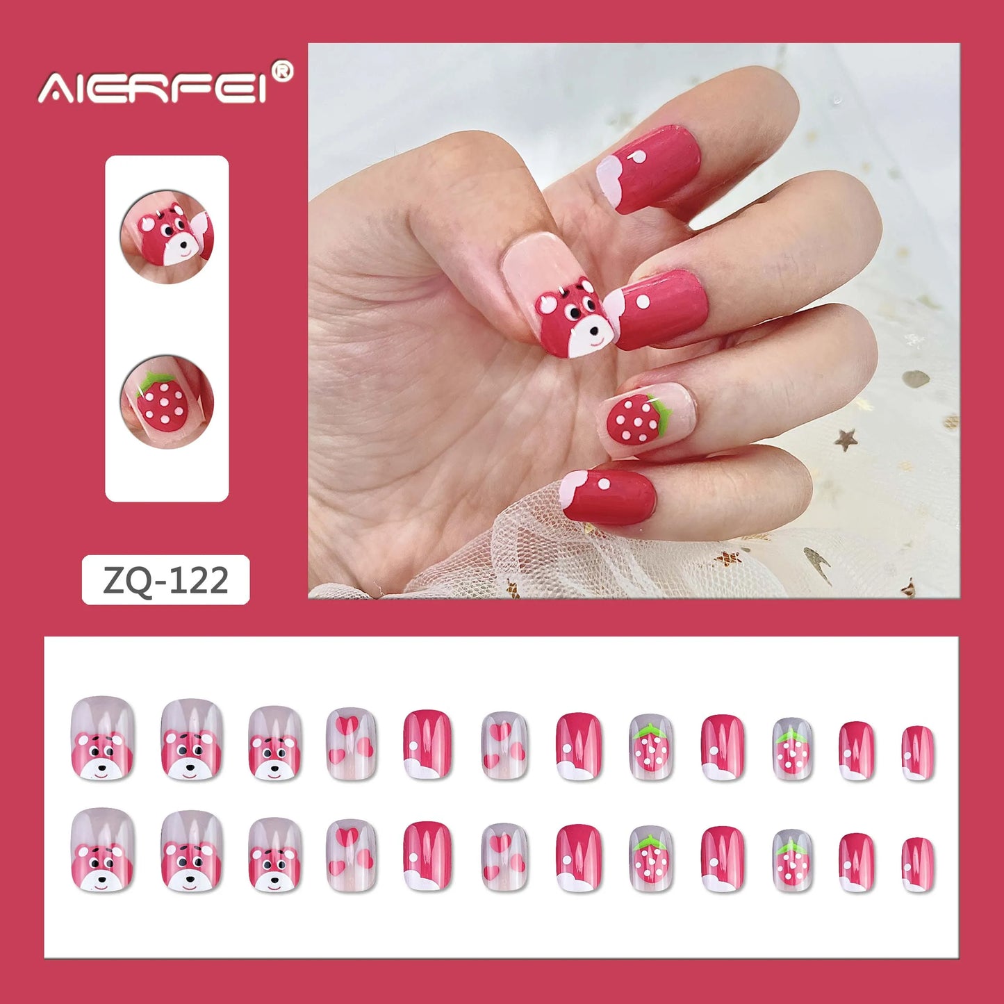 24 Pieces Artificial Nails 