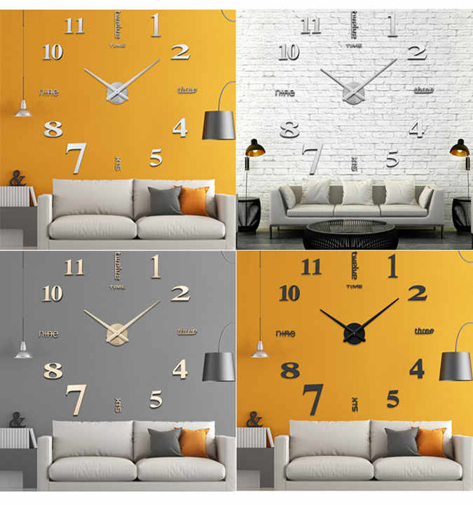 Large Antique Frameless Modern Home Wall Clock 