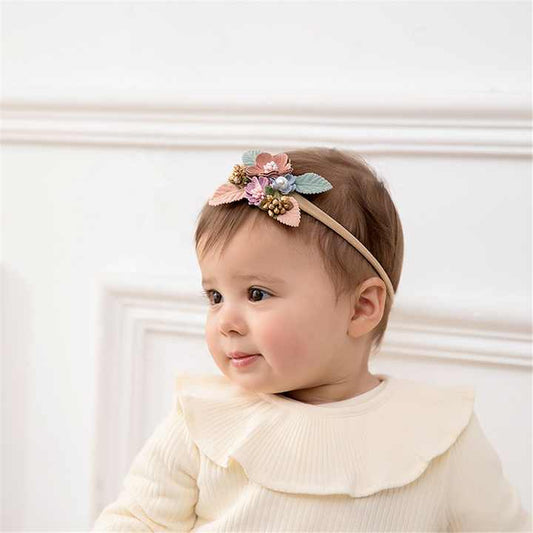 Baby Accessories Nylon Flower Headband for Toddler Girls 