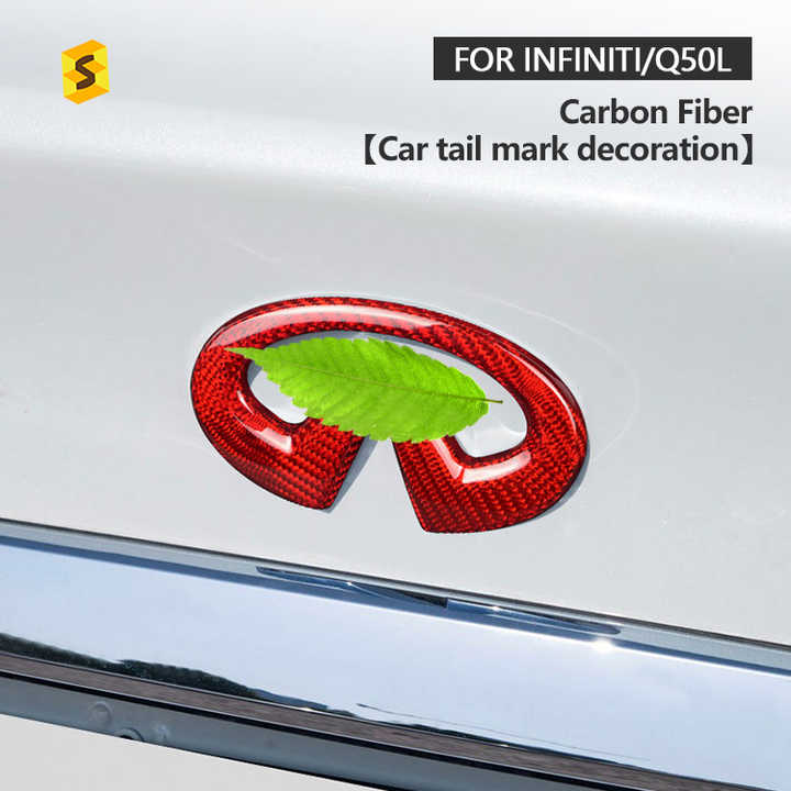Carbon Fiber Exterior Accessories Carbon Fiber Car Rear Trunk Emblem Decoration Kit For Infiniti Q50 