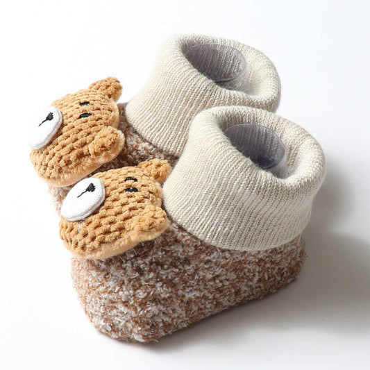 3D Cute Bear Soft Cotton Comfortable Terry Baby Socks 