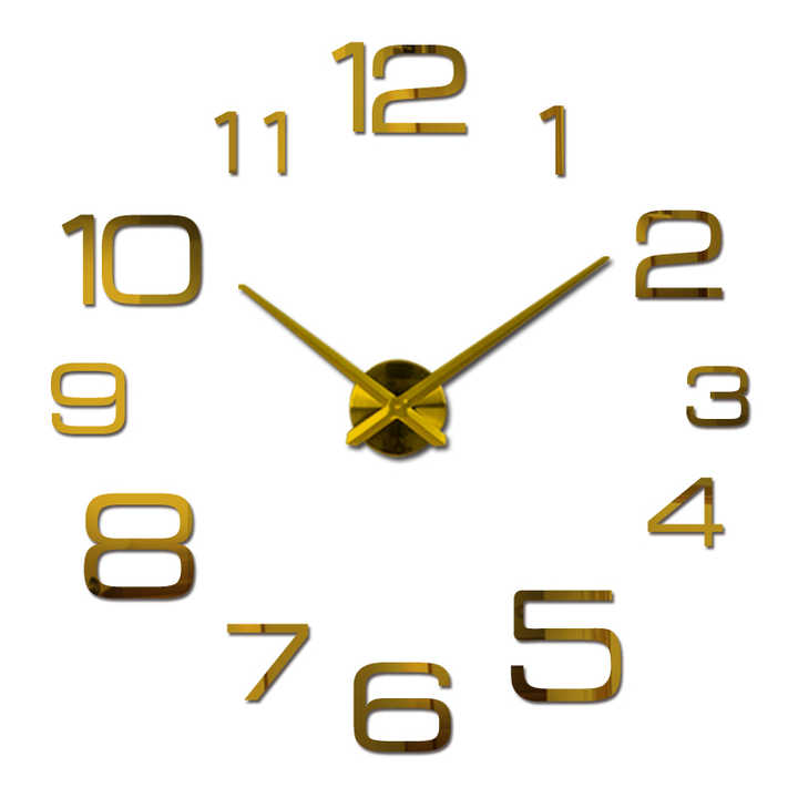 Large Frameless Wall Clock with Round Design 