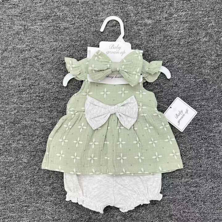 طقم 3 ملابس أطفال صيفية 3-piece summer baby clothes set