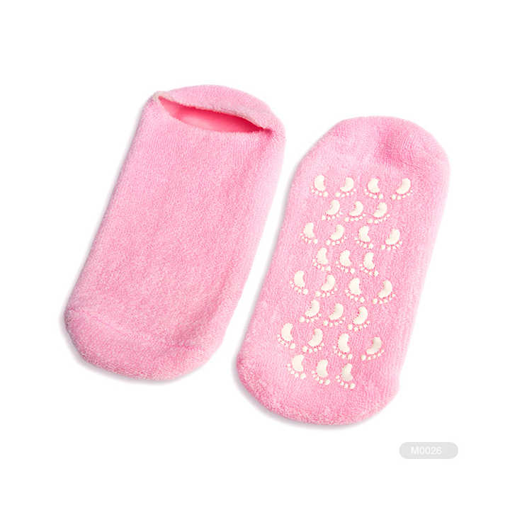 Rubber Gel Socks for Dry Feet Heel Insoles Spa Socksجوارب KAITE-1-M0063 المصنوعة من السيليكون