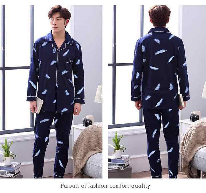 Long-sleeved cotton pajamas 
