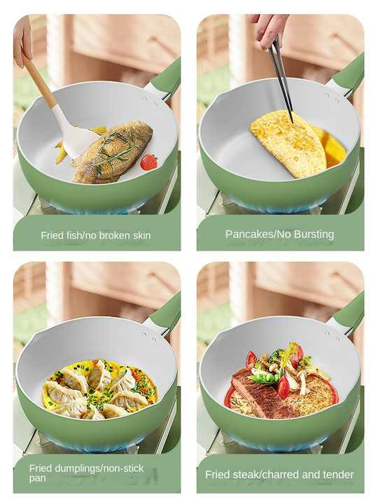 Flat metal frying pan 