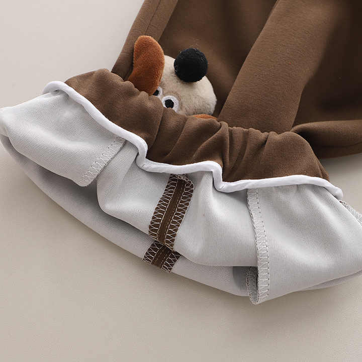 Boys' 2-piece set, round neck, 3D cartoon print pants 