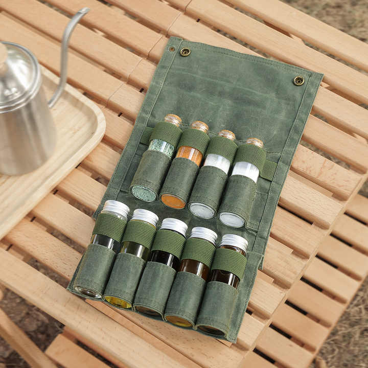 Getshark Portable Waterproof Wood Herb Spice Set 