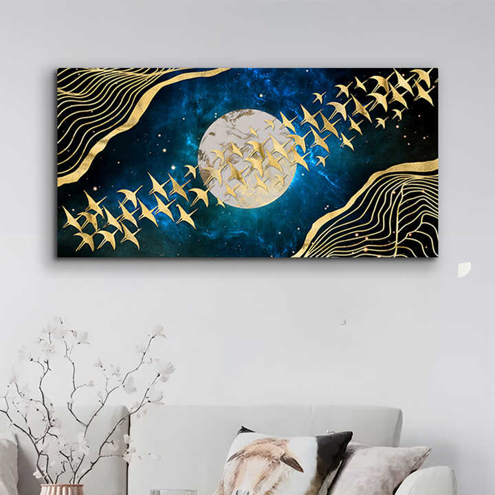 Canvas Paintings Depicting Distant Life Abstract Spray Wall Art Paintings for Living Room Decor 