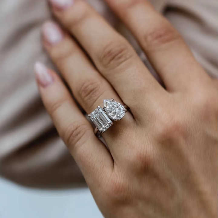 engagement and wedding ring 