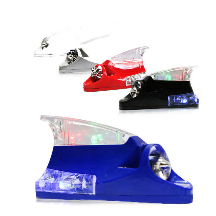 Car Wind Wave Shark Fin Tail Light Taillight Antenna Power Tail Light Car Decoration Colorful LED Light 