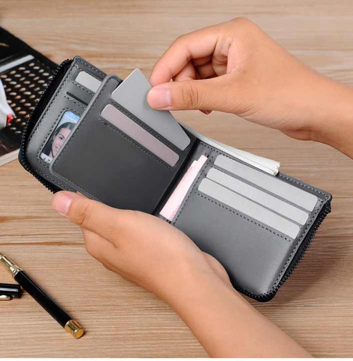 Designer Slim Leather Men's Wallet, RFID Blocking 