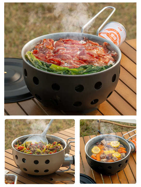 Portable Outdoor Camping Windproof Gas Stove and 