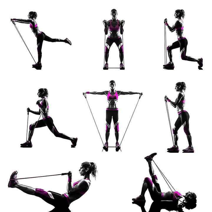Rubber resistance band exercise 
