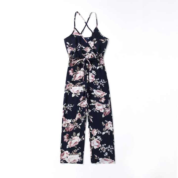 Mother and Daughter V-Neck Jumpsuit, V-Neck Jumpsuit, Mother and Kids Jumpsuit 