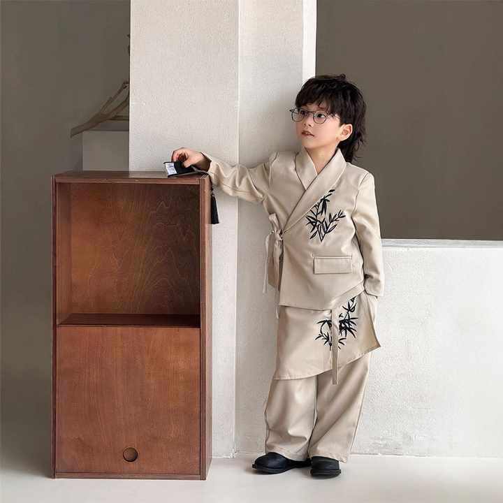 Boys' embroidered tang suit trousers 