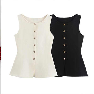 Knitted sweater with gold buttons 