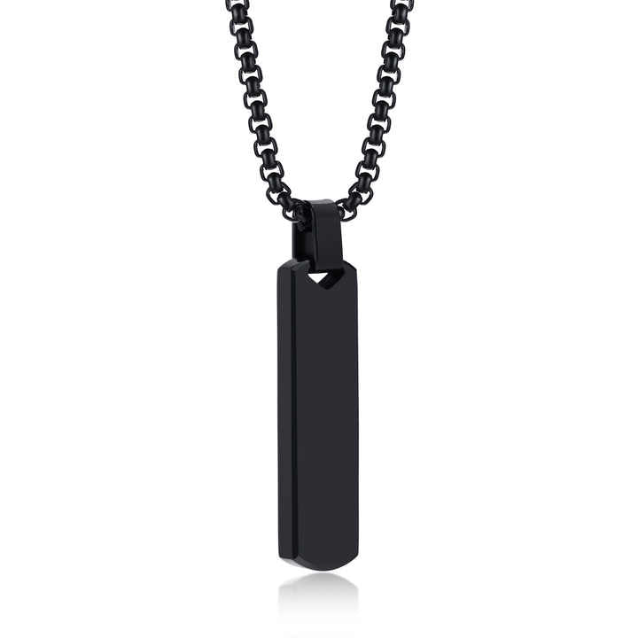 Simple Stainless Steel 3D Rectangle Necklace 