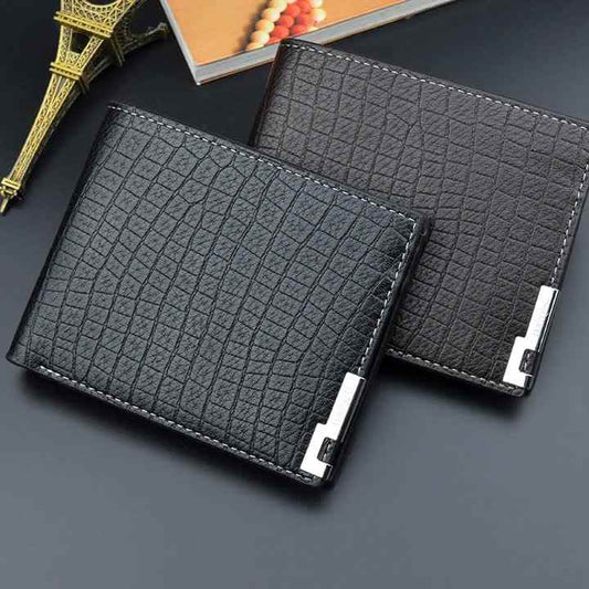 Classic Men's PU Leather Wallet, Short Card 