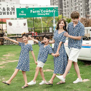 Summer Matching Outfits for Mother and Daughter, Family Matching Design Shirts and Shorts for Father and Son, Suitable for Holidays 