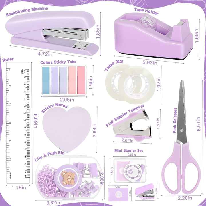 Ready Stock Cross-Border Pink Desktop Stationery Set