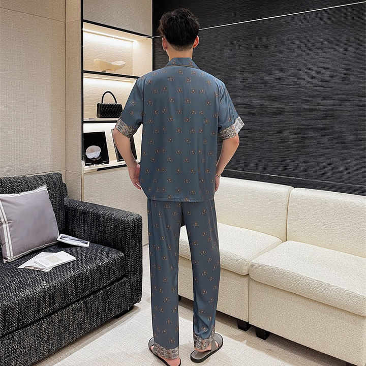 Men's Summer Silk Sleepwear Set 